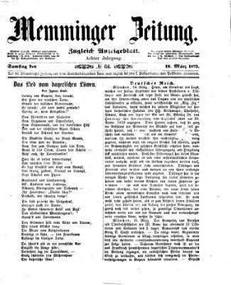 Memminger Zeitung Samstag 18. März 1871