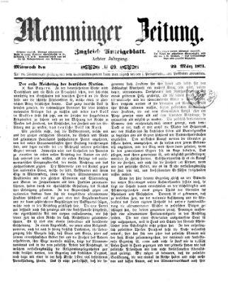 Memminger Zeitung Mittwoch 22. März 1871