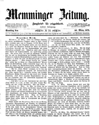 Memminger Zeitung Samstag 25. März 1871