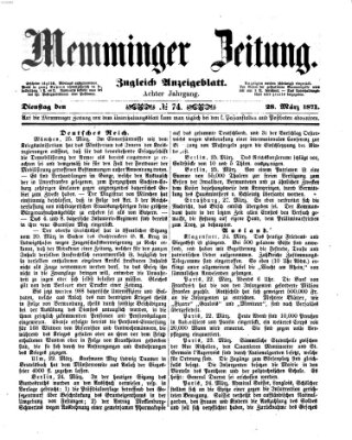 Memminger Zeitung Dienstag 28. März 1871