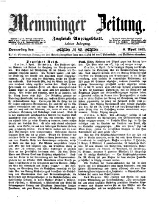 Memminger Zeitung Donnerstag 6. April 1871