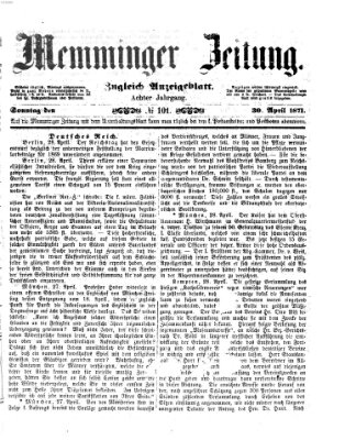 Memminger Zeitung Sonntag 30. April 1871