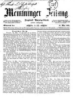 Memminger Zeitung Mittwoch 17. Mai 1871