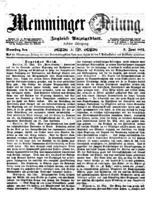 Memminger Zeitung Samstag 3. Juni 1871