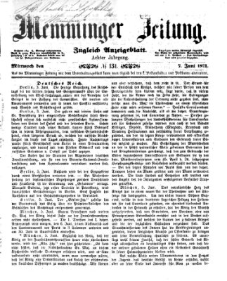 Memminger Zeitung Mittwoch 7. Juni 1871