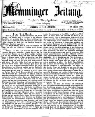 Memminger Zeitung Sonntag 18. Juni 1871