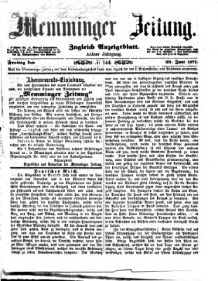 Memminger Zeitung Freitag 23. Juni 1871