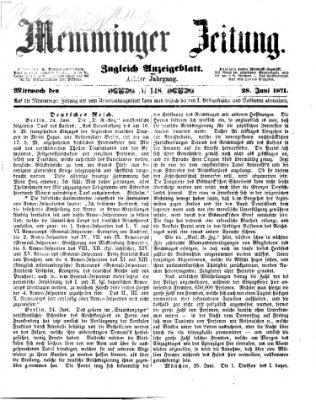 Memminger Zeitung Mittwoch 28. Juni 1871