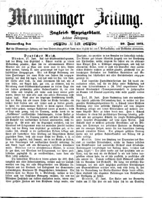 Memminger Zeitung Donnerstag 29. Juni 1871