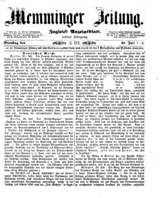 Memminger Zeitung Dienstag 25. Juli 1871