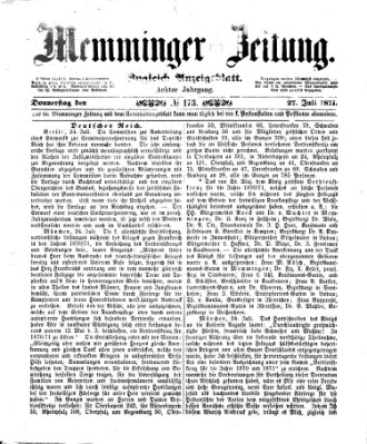 Memminger Zeitung Donnerstag 27. Juli 1871