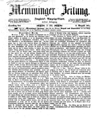 Memminger Zeitung Samstag 5. August 1871