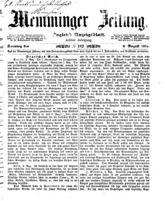 Memminger Zeitung Sonntag 6. August 1871