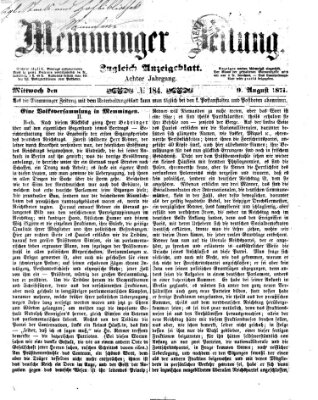 Memminger Zeitung Mittwoch 9. August 1871