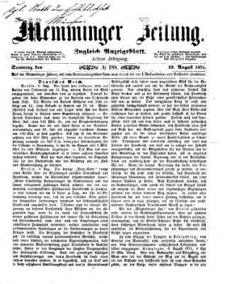 Memminger Zeitung Sonntag 13. August 1871