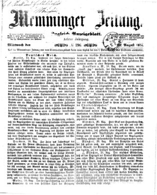 Memminger Zeitung Mittwoch 23. August 1871