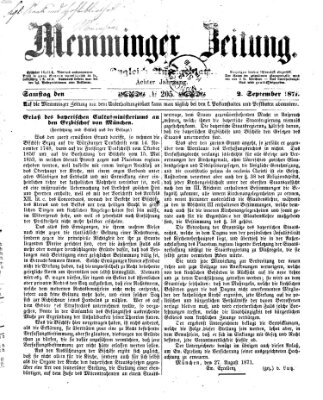 Memminger Zeitung Samstag 2. September 1871