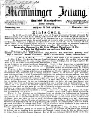 Memminger Zeitung Donnerstag 7. September 1871