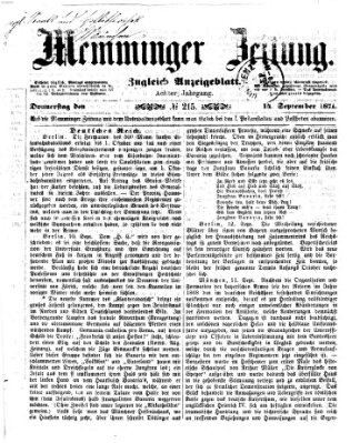 Memminger Zeitung Donnerstag 14. September 1871