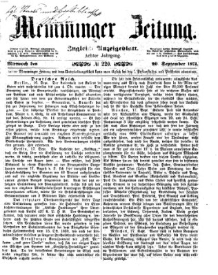 Memminger Zeitung Mittwoch 20. September 1871