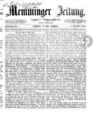 Memminger Zeitung Sonntag 1. Oktober 1871