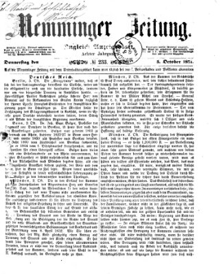 Memminger Zeitung Donnerstag 5. Oktober 1871