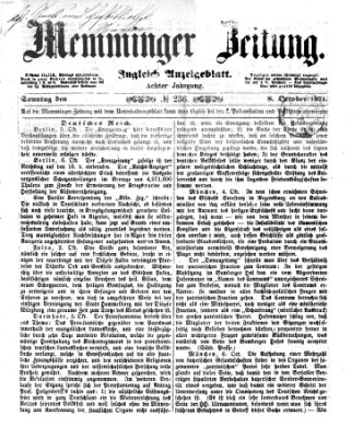 Memminger Zeitung Sonntag 8. Oktober 1871