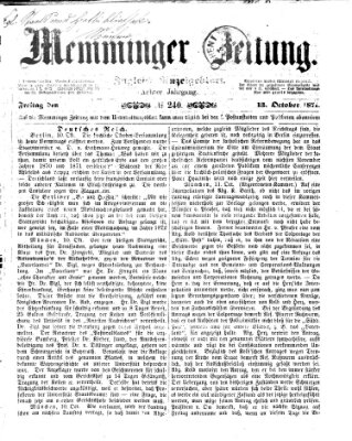 Memminger Zeitung Freitag 13. Oktober 1871