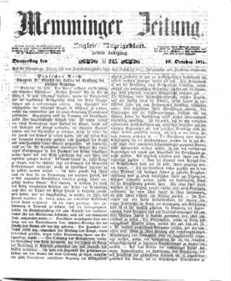 Memminger Zeitung Donnerstag 19. Oktober 1871