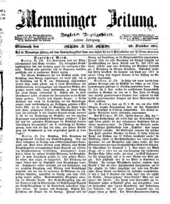 Memminger Zeitung Mittwoch 25. Oktober 1871