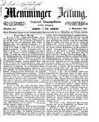 Memminger Zeitung Dienstag 7. November 1871