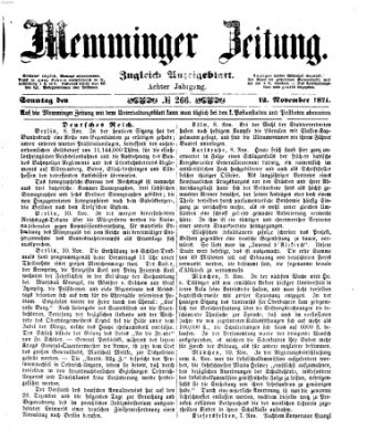 Memminger Zeitung Sonntag 12. November 1871