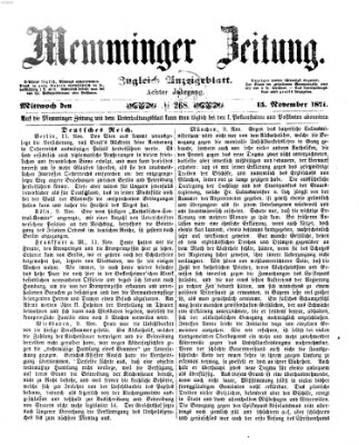 Memminger Zeitung Mittwoch 15. November 1871