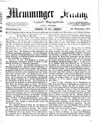 Memminger Zeitung Donnerstag 23. November 1871