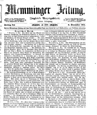 Memminger Zeitung Freitag 8. Dezember 1871