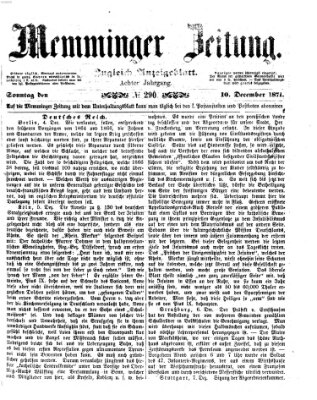 Memminger Zeitung Sonntag 10. Dezember 1871