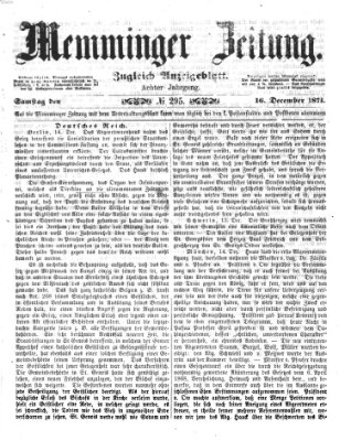 Memminger Zeitung Samstag 16. Dezember 1871