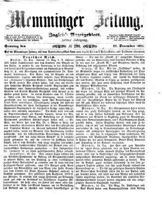 Memminger Zeitung Sonntag 17. Dezember 1871