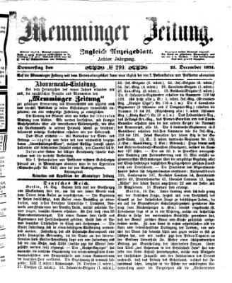 Memminger Zeitung Donnerstag 21. Dezember 1871