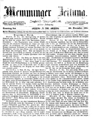 Memminger Zeitung Samstag 30. Dezember 1871