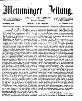 Memminger Zeitung Sonntag 14. Januar 1872