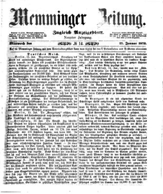 Memminger Zeitung Mittwoch 17. Januar 1872