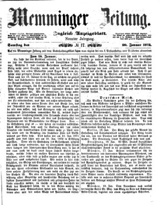 Memminger Zeitung Samstag 20. Januar 1872