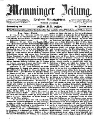 Memminger Zeitung Donnerstag 25. Januar 1872