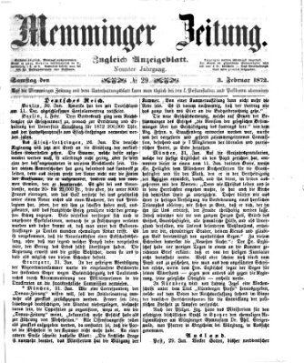 Memminger Zeitung Samstag 3. Februar 1872