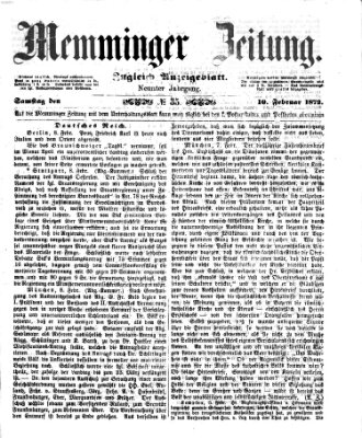 Memminger Zeitung Samstag 10. Februar 1872