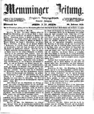 Memminger Zeitung Mittwoch 28. Februar 1872