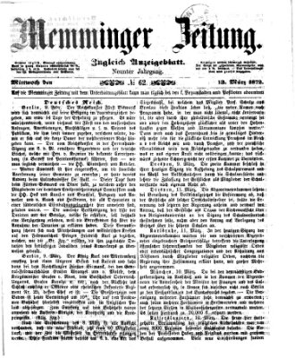 Memminger Zeitung Mittwoch 13. März 1872