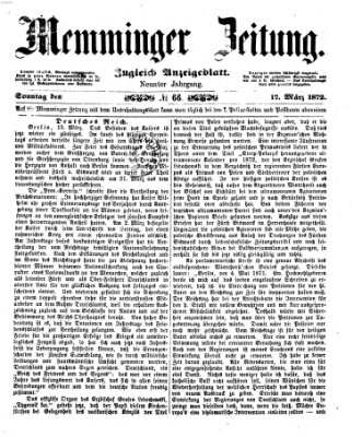 Memminger Zeitung Sonntag 17. März 1872