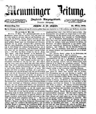 Memminger Zeitung Donnerstag 21. März 1872